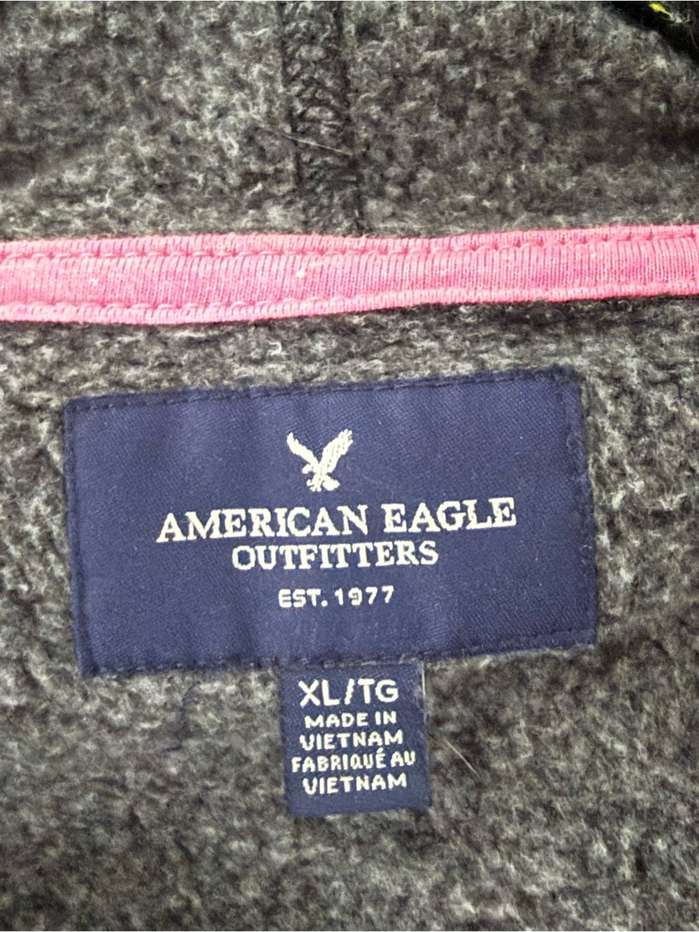 American Eagle Charcoal Gray Full-Zip Hoodie Sweatshirt - XL - Picture 2 of 9